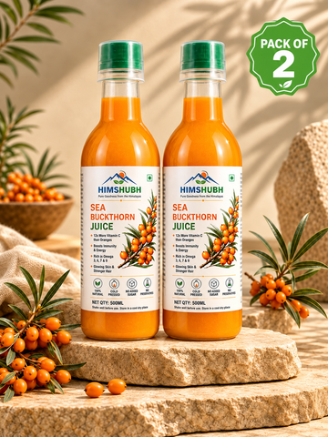 Pack of 2 | Himshubh Cold-Pressed Himalayan Sea Buckthorn Juice | 500ml × 2 | Superfruit Combo