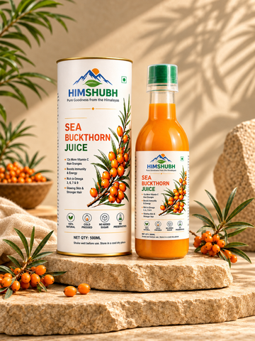 Himshubh Cold-Pressed Himalayan Sea Buckthorn Juice | 500ml | Superfruit for Skin, Hair & Immunity